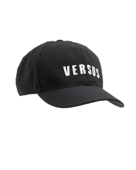 versus versace mens baseball cap versus written logo black cap|versace hat farfetch.